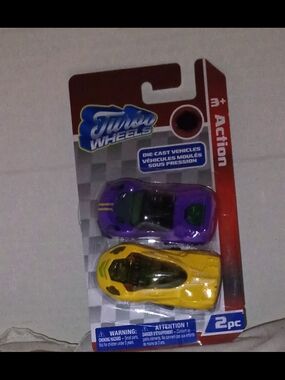 Kids 2-Pack Die-Cast Toy Cars - Purple & Yellow